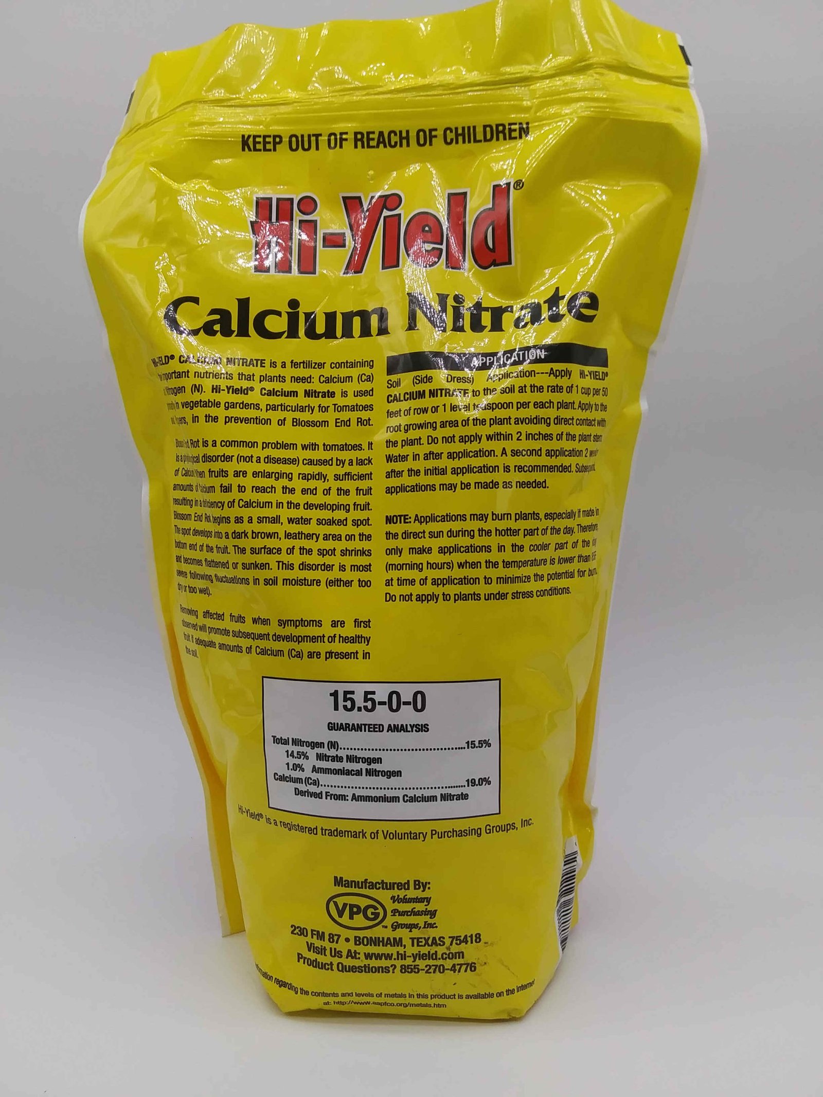 HiYield Calcium Nitrate 4lbs Rudolph Galley &amp; Sons